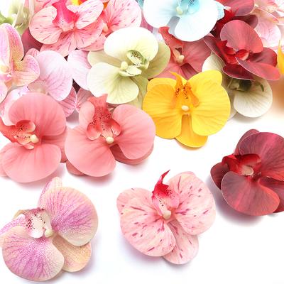 5/10Pcs Artificial Phalaenopsis 3D Small Butterfly Orchid Fake Flower Home Drapery Wall Wedding Decoration Festival Diy Wreath