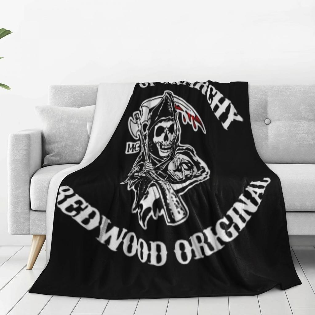 Deka SOA Sons Of Anarchy, flanelová lehká deka, přehoz na pohovku, ložní prádlo, kancelářské přehozy, přehoz na postel