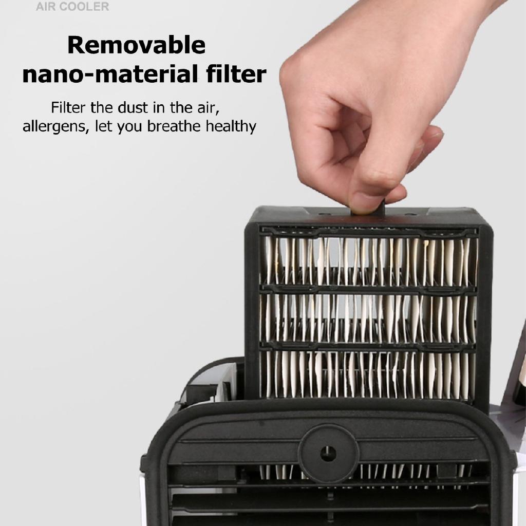 Portable Mini Air Conditioner Fan 3 Gear Speed with 18650 Battery Desktop Air Conditioning Cooler Home Office Desk