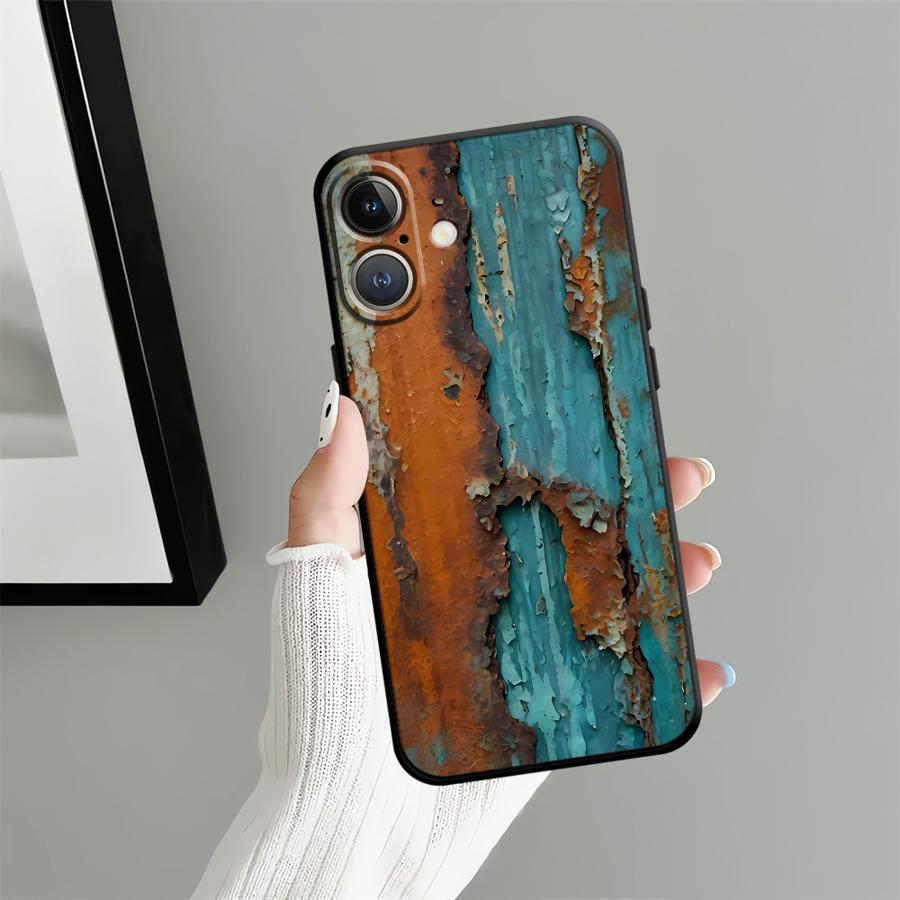 Funda Phone Cover Case for iPhone 13 Mini 12 7 8 14 17Air 15 Plus 11 X XS XR 17 16 Pro Max SE Retro Rust
