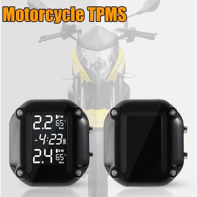Motorcycle TPMS Wireless Tire Pressure Monitoring System Motor Tyre LCD Display External Tire Pressure Sensors Alarm System