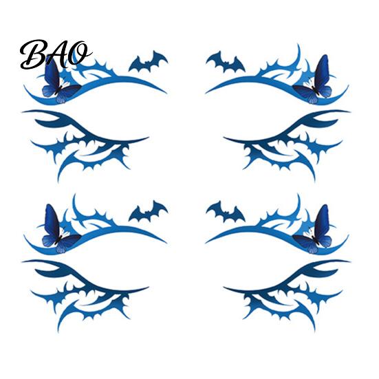 Ghostly Eye Decorations 2 Pairs Halloween Tattoo Stickers, Waterproof Temporary Face Decals with Creative Festival Party Supplies Pumpkin Bat
