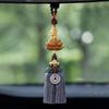 Boxwood Small Buddha Car Pendant - Peaceful Rearview Mirror Decoration