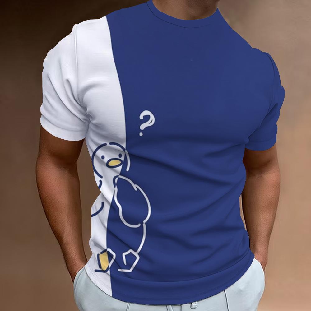 Funny Graphic T-shirts For Men Cool Oversized Interest Goose Printed Men's Shot Sleeve T-shirt Casual Pullover Men's Summer Tops
