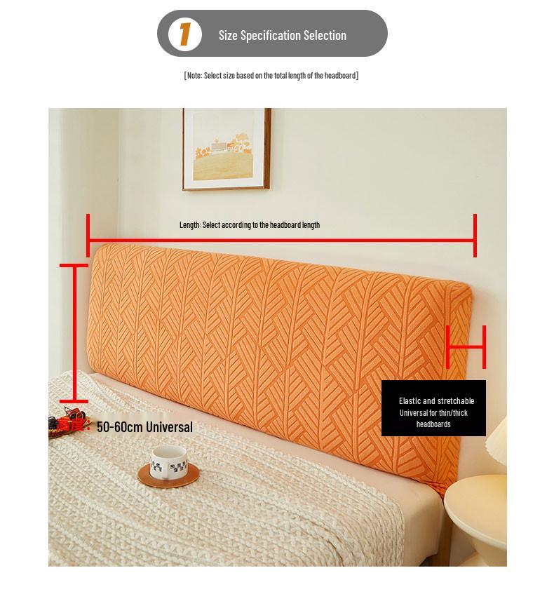 2024 Jacquard Full Headboard Cover, Thick & Solid Color