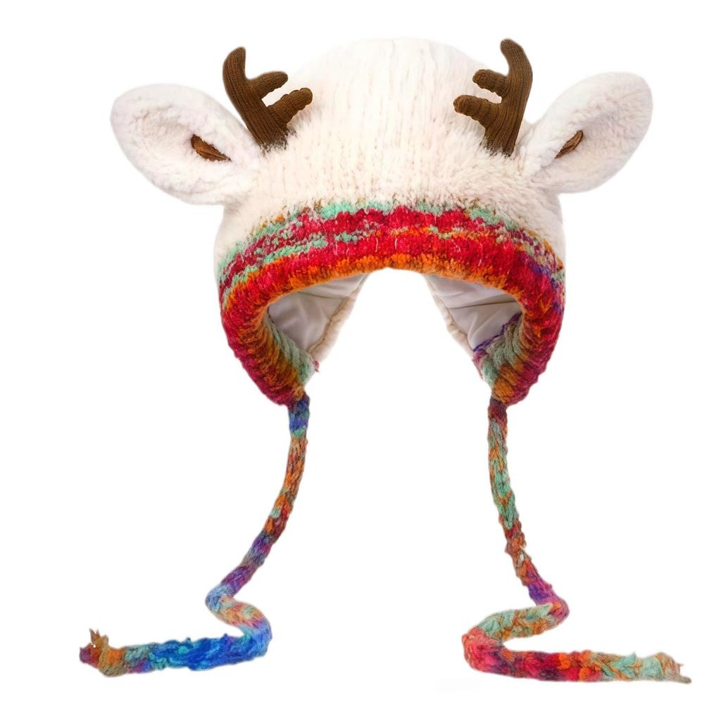 Knitted Hats In And Winter, With Plush Called For Warmth, Wrapped In Ear , And Woolen Hats