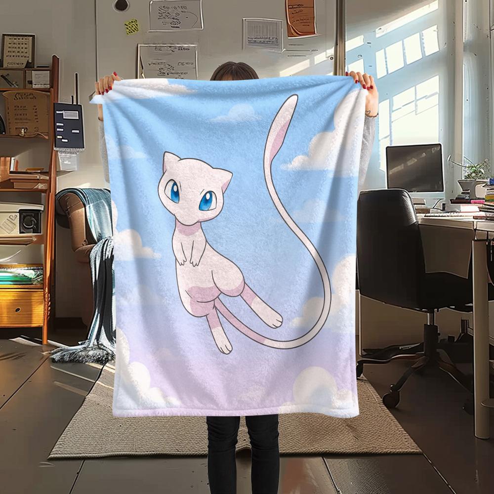 Coperta in Flanella con Stampa Mewtwo, Alta Qualità, Confortevole per Tutte le Stagioni, Arredamento per la Casa, Calore e Comfort