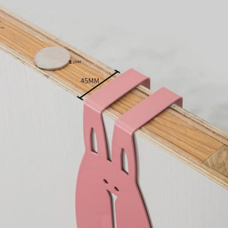 Convenient Cartoon Rabbit Door Back Hook Coat Hook Punch Free Durable Bedroom Kitchen Wardrobe Wall Hanger Not Damage Door