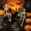 40cm Human Skeleton Model Realistic Bone Structure Halloween Haunted House Prop Anatomy Decoration for Party Room Escape Game