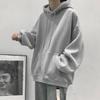 Korean Style Casual Unisex Hooded Pullover Sweatshirt - Long-Sleeved, Solid Color, Perfect for Spring and Autumn.