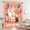 2pcs   2D FLAT PRINTING Curtains (Without Rod) Puppy Celebration(1) Modern Curtains&Drapes Semi-Sheer Curtains Versatile All