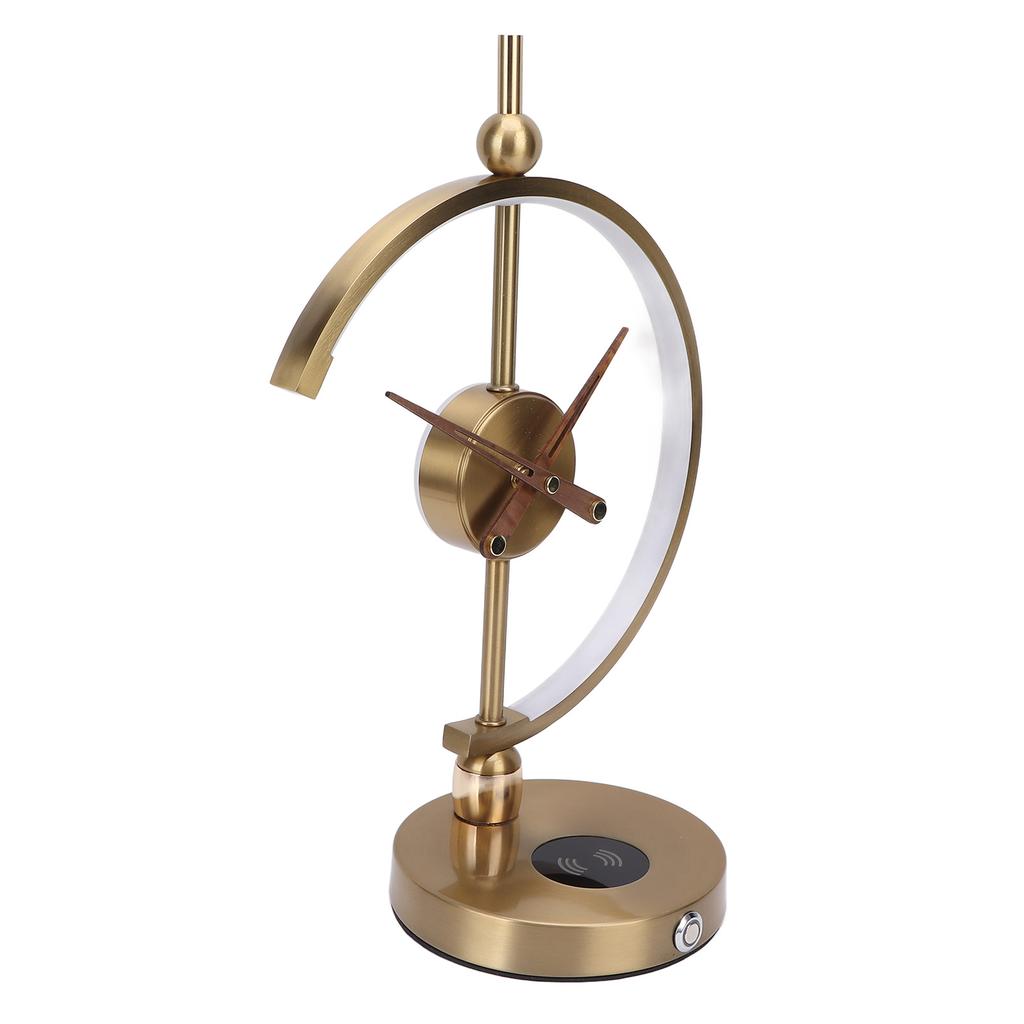 LED Clock Lamp Beautiful Stylish Silent Clock Table Lamp Ornament with Wireless Charging Base 12W AC
