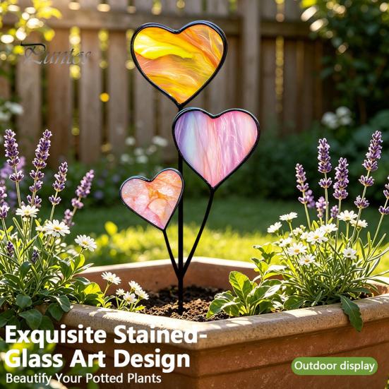 Colorful Yard Stakes Planter Insert Stake, Double-Sided, Flower Pot Decor Metal Art Ornaments Insect Animal Stake for Plant Pots Bed Decoration