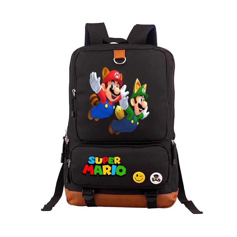 Super Mario Backpack Student School Bag Teen Backpack Men's and Women's Casual Backpack Computer Bag
