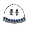 Retro Ethnic Style Diamond-Encrusted Bells Fringed Earrings Women'S Bohemian Square Geometric Necklace Light Luxury Jewelry Set