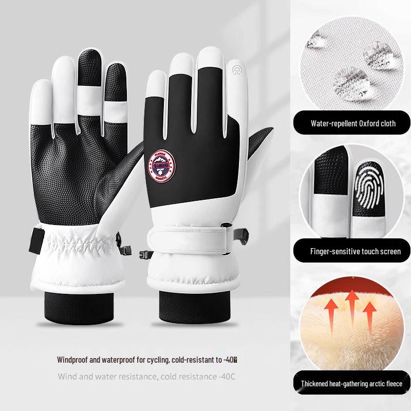 Unisex Winter Ski Gloves: Warm, Windproof, Water-Repellent with Touchscreen Capability for Outdoor Sports and Riding