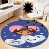 Gabby's Dollhouse Printed Round Rug Carpet Chair Rug Area Rug Entryway Doormats,for Office Chair Living Room Bedroom Kitchen Room.