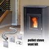 Kit de conduit de poêle à granulés Kit de tuyau pour poêle à granulés Kit de conduit d'admission Tuyau flexible en aluminium 2x60 pouces Accessoires de poêle Avec mur