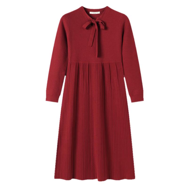 TonLion Women s V-Neck Knitted Dress L