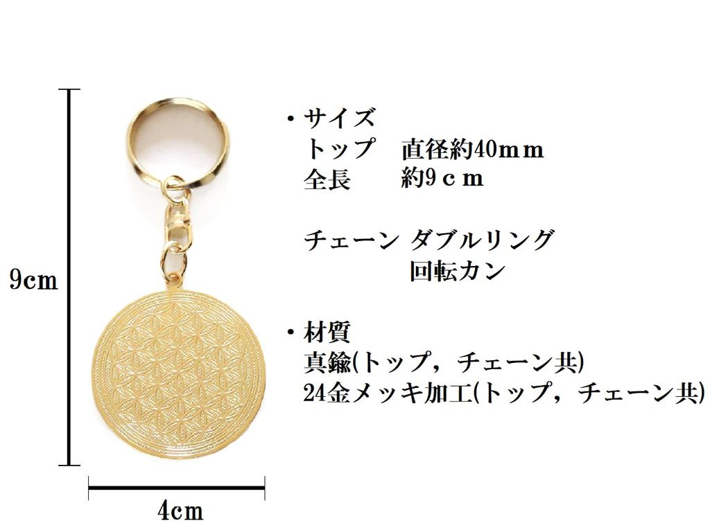 Flower of Life Pure Gold Plated Sacred Geometry Good Luck Wish Increased Love Protection from Accessory Charm Keychain, (24K) / Pattern, Charm,