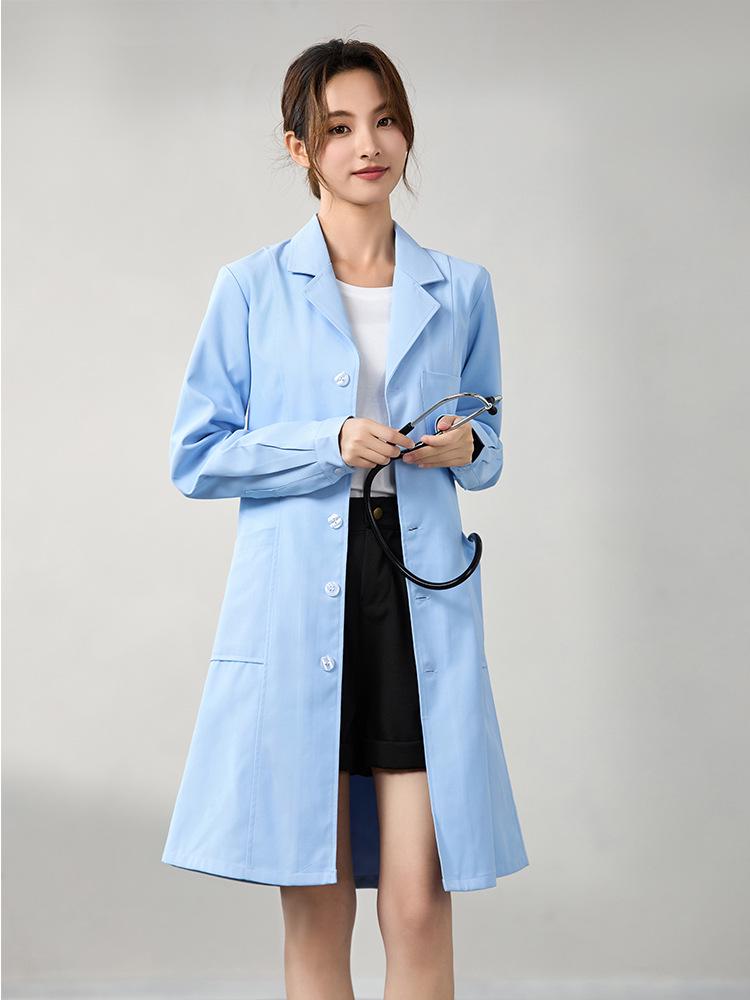 Saint Snowland Îmbrăcăminte medicală unisex: Halat Alb cu Mâneci Lungi și Scurte, Protecție Muncă Albastru pentru Utilizare Spitalicească și de Laborator