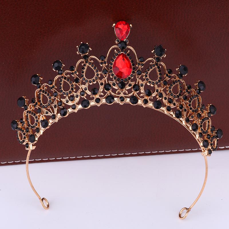 Retro Bridal Crown Tiara Princess Prom Party Queen Hair Crown Alloy Rhinestone Crown
