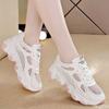 2025 Summer Mesh Shoes Fashion Height Increasing White Shoe Casual Breathable Sneakers Trendy Women Vulcanized Shoes Mujer