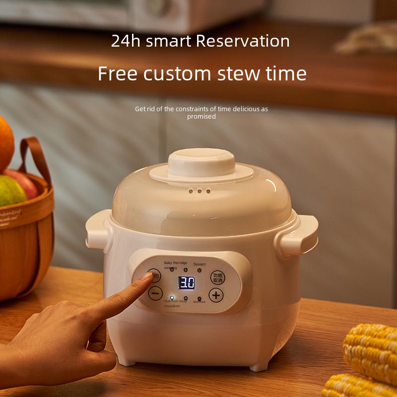 Smart Ceramic Electric Stew Pot: Waterproof, Automatic, Compact for Cooking Porridge & Soup - Ideal Household Gift