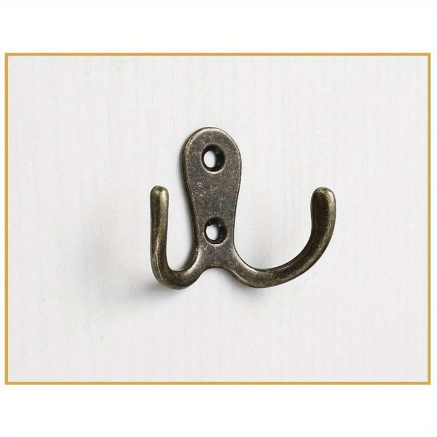 3sets Double Heads Hook Wall/Door Mounted Hanger W/screws Coat/Key/Bag/Towel/Hat/Mask Holder 53mm