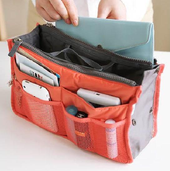 Large Capacity Portable Cosmetic Bag Double Zipper Travel Toiletry Organizer with Handle KTB