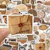 30PCS Vintage Brown Sticker Aesthetic PVC Laptop Sketchbook Children's Stationery Decoraction Scrapbooking School Supplies