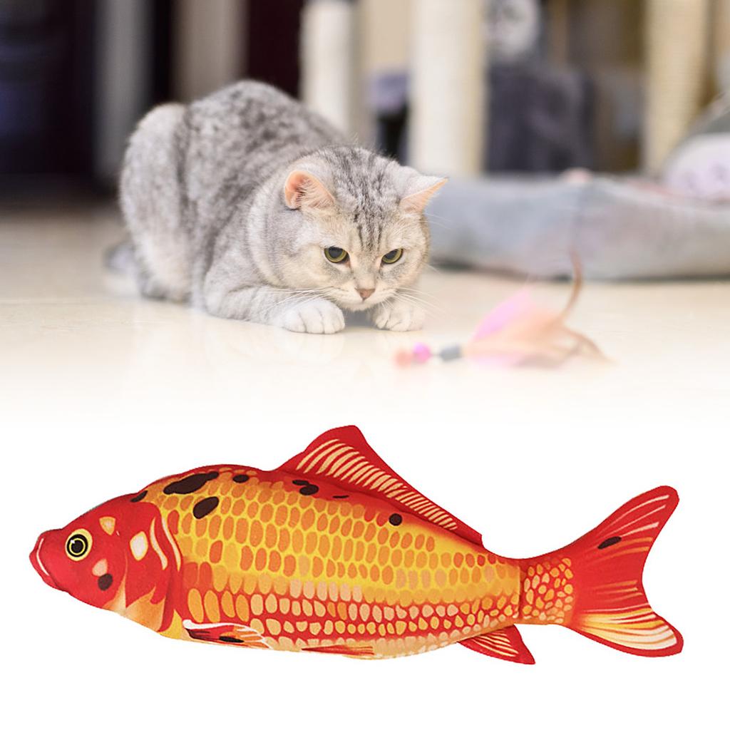 Elektrisches Fisch Katzenspielzeug Plüsch Beweglich Wedelnd Springend Automatische Simulation Fisch Wiederaufladbares Haustierspielzeug