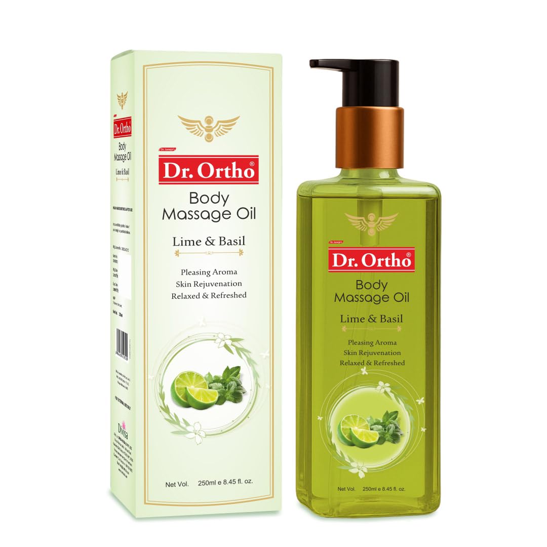 

Dr.Ortho Lime & Basil Body Massage Oil 250ml | Natural Oils & Herbs for Relaxing Massage