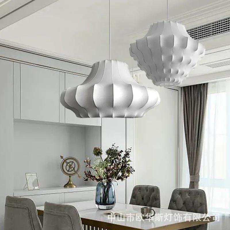 French Designer Silk Multiple Styles Pendant Lamp for Dining Room Kitchen Island Suspension Hanglamp LED Lighting House Fixture