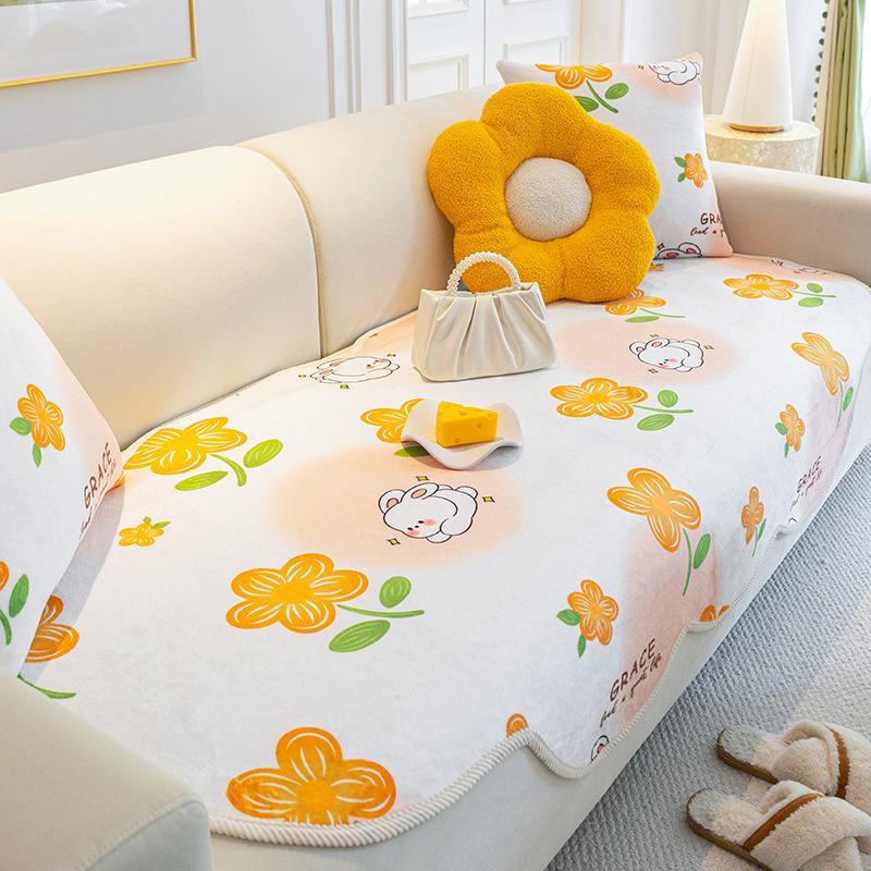 Winter Plush Special-Shaped Sofa Cushion Cute Irregular Leather Cover Soft Warm Home Decor 70*70cm