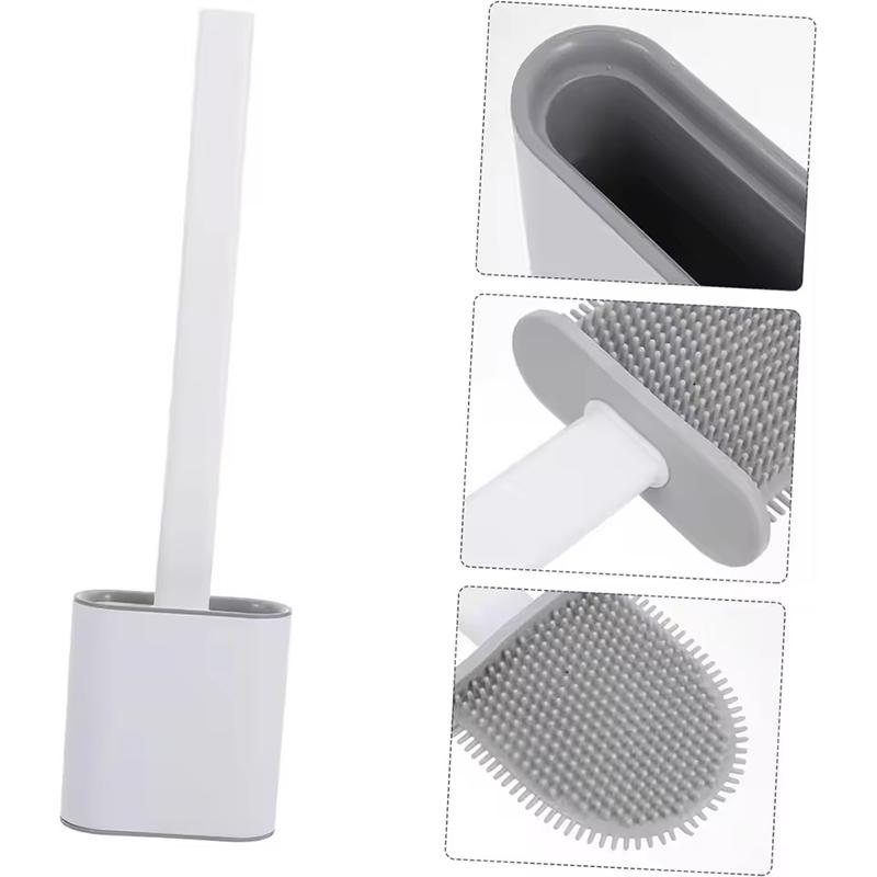 Detachable Handle Wall Mounted Drill Free Toilet Brush Set Soft Silicone No Dead Corner Hygienic Toilet Brush Multi Purpose