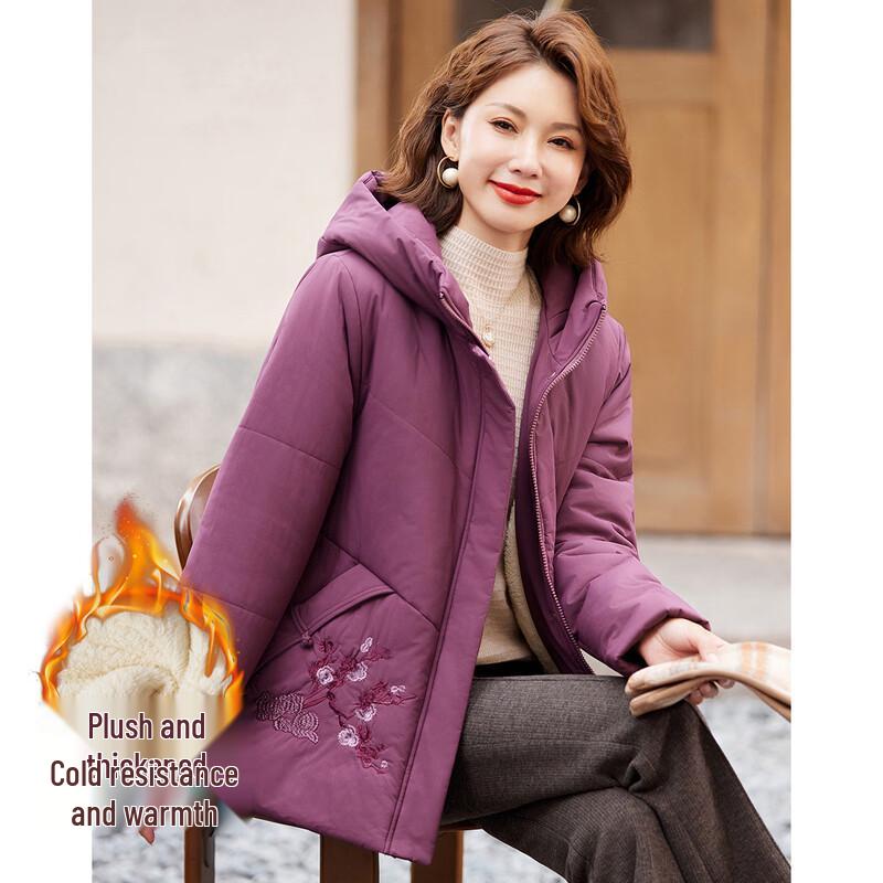 

Women s Winter New Chinese Style Plus Velvet Cotton Coat L