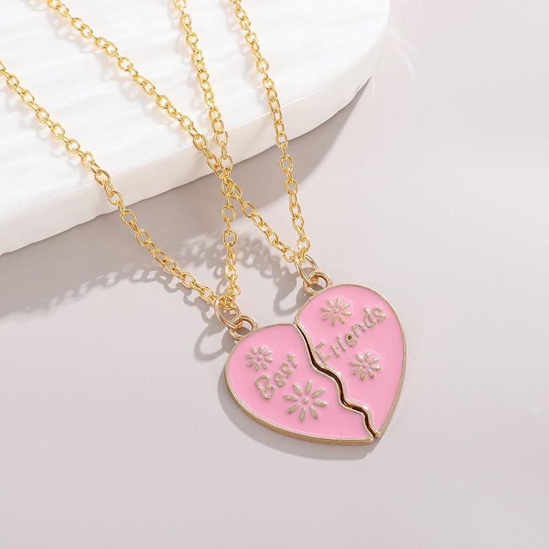 

Cross-border New Letter Good Friend Necklace Best Friendship Heart-shaped Splicing Pendant