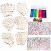 Handmade Ice Cream Graffiti Kit Wooden Ice Cream Pendant Hand Drawn DIY Graffiti Set  Decorations