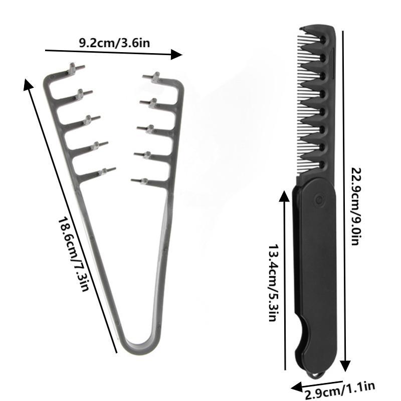 Volumizing Wide-Tooth Hair Styling Comb+Folding Comb Curling Tools Fluffy Texture Ideal For All Hair Types Hairstyling Tools