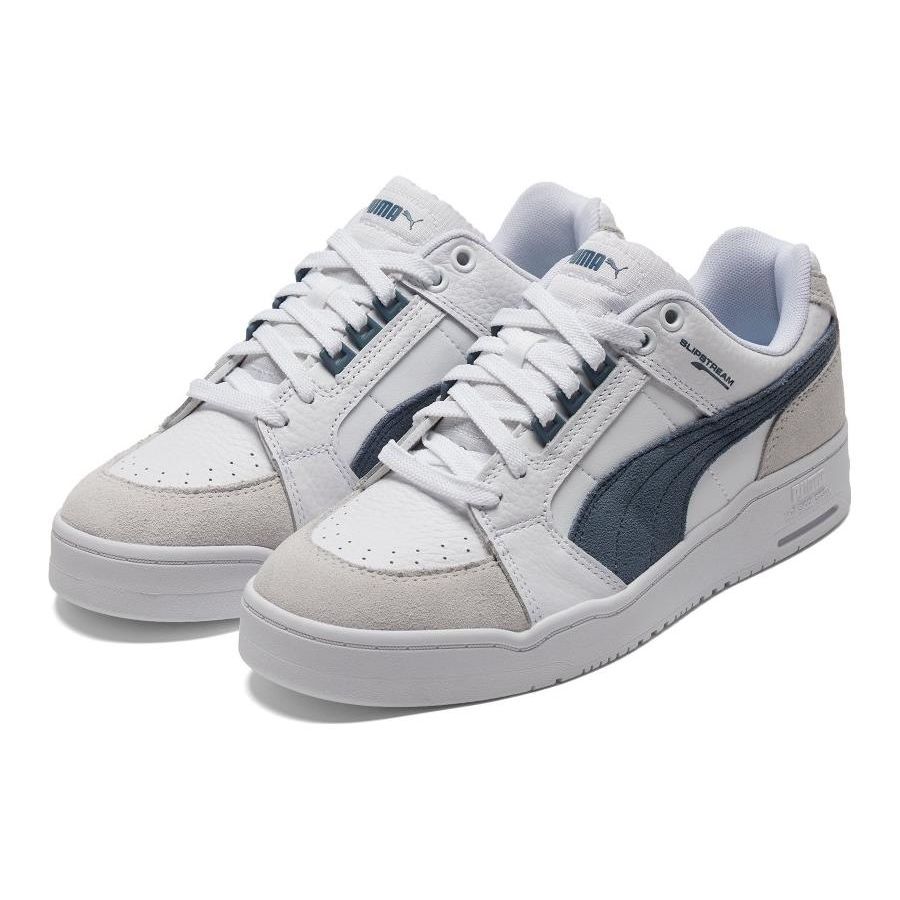 Puma Slipstream Lo Suede FS Casual Shock Absorbing Durable Low Top Sneakers Unisex sneakers White Blue 385694-03