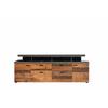 MOOD TV Cabinet with 2 Doors and 2 Drawers - Aged Wood and Matt Grey Melamine - L 180 X 47 X 66 Cm