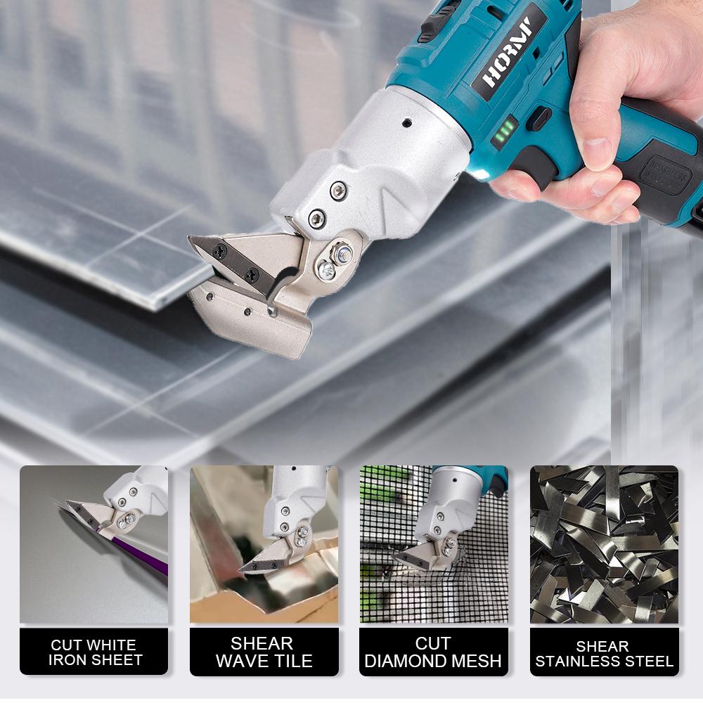 Brushless Cordless Iron Scissors Portable Metal Cutting Power Tool With Light Handheld Shear Sheet Cutter For Makita 10.8V Batte