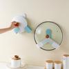 Kitchen Storage Rack Pot Lid Holder Wall-mounted Punch-free Pot Cover Organizer
