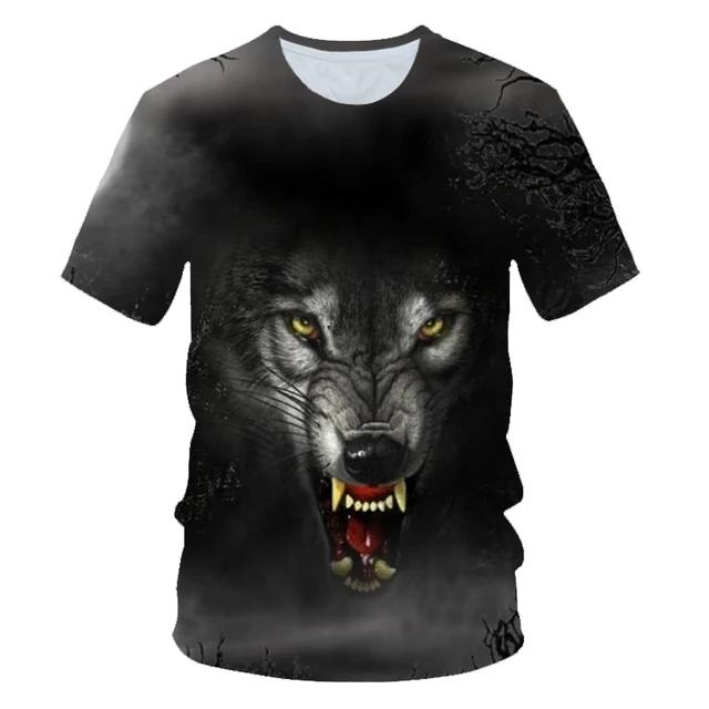 Animal Wolf T Shirt For Boys Print Children Boys Harajuku 3D T Shirt Summer Kids Short Sleeve Girls Tshirt Cartoon Baby T-Shirts