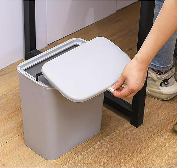 Large Capacity Wall-Mounted Trash Can with Lid for Kitchen, Office, and Bathroom
