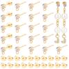 30Pcs 202 Stainless Steel Rhinestone Stud Earring Findings 304 Stainless Steel Pin 30Pcs 304 Stainless Steel Ear Nuts Real 18K Gold Plated