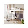 Lit Superposé, Lit D'enfant Avec Barrières Anti-basculement Couleur Choc, Bureau Avec 3 Tiroirs, 4 Étagères, Étagères Ouvertes
