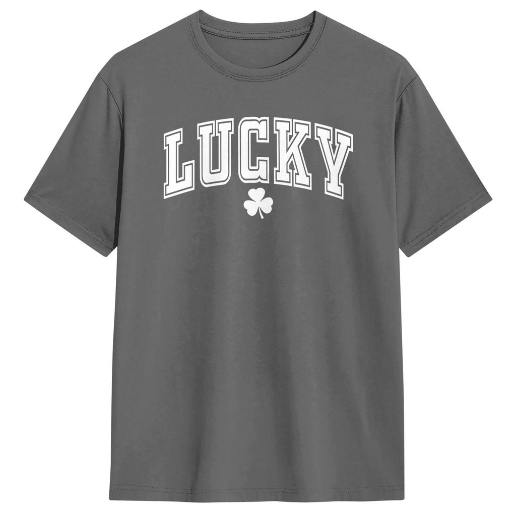 Vintage T Shirt Summer St Pattys Day Lucky Shamrock St Patricks Day Novelty TShirts Cotton Tshirt Unisex Retro Short Sleeve Tees
