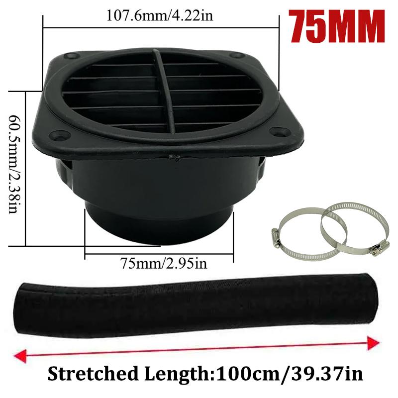 42mm 60mm 75mm 90mm Car Air Diesel Parking Heater 1x Air Outlet Vent + 1x Warm Duct Pipe + 2x Clamps For Webasto Eberspacher